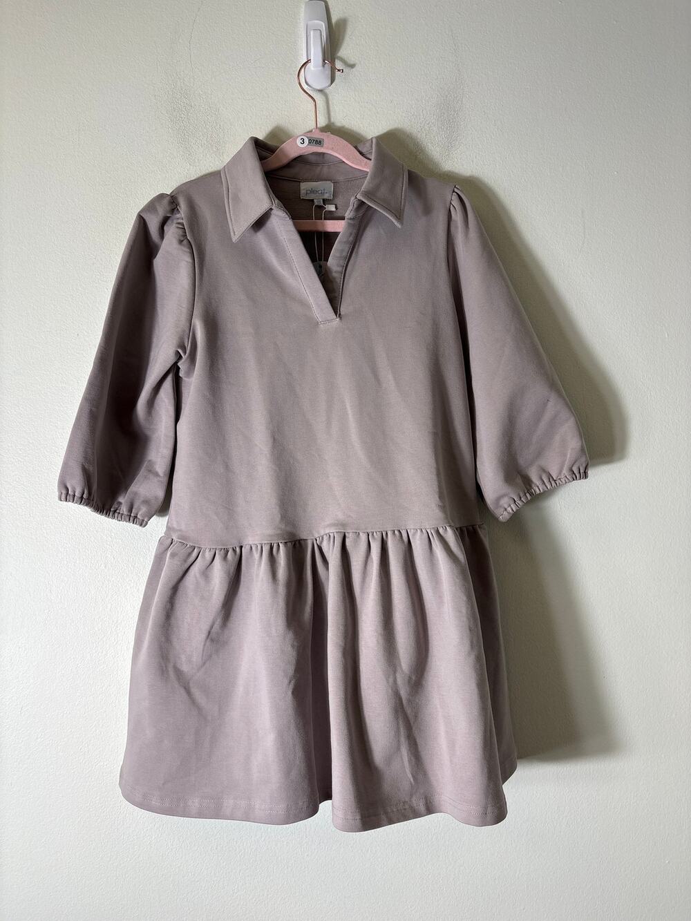 NWT Kids Pleat Sibley Sweatshirt Fawn Dress Sz 10